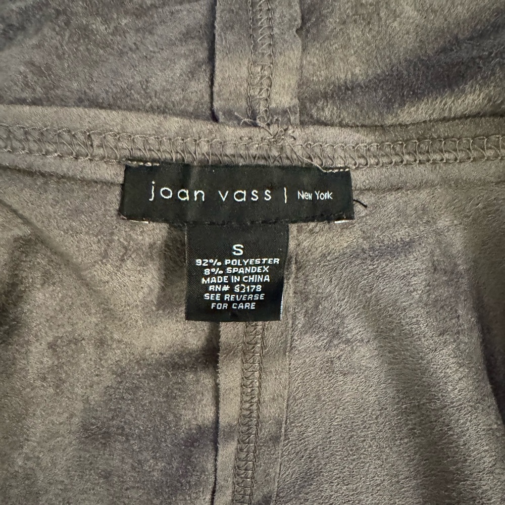 Joan Vass Faux Suede Gray Vest Cardigan- size S - Picture 5 of 10